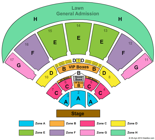 MidFlorida Credit Union Amphitheatre At The Florida State Fairgrounds End Stage Zone Seating Chart